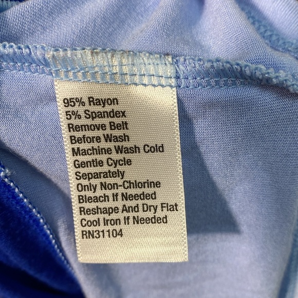 The Limited Jersey Navy and Blue Faux Wrap Dress size large - Picture 9 of 10